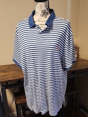 Ralph Lauren Blue & White Striped Polo